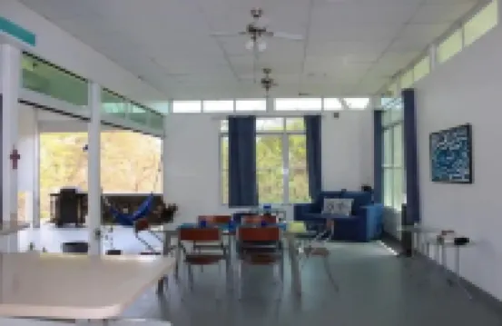 Large calm house surrounded by nature