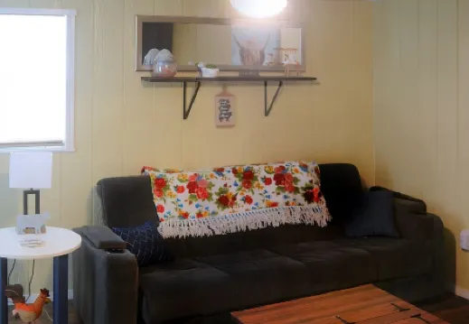 Cottage slps 4 with 2 beds, ice mach, washer/Dryer,kitchenette,hot tub, pets.