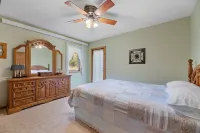 Large private lot.  Beautiful cabin with a stream and trout pond!