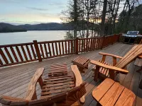 Luxury Lakefront Cabin - balcony