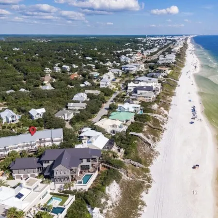 30A Gulf Side-60 Steps To Private Beach-7 Palms-Gated Community-Camp Creek Lake