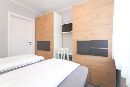 Modern, spacious, comfort apartment on the ground floor for four people and a baby.