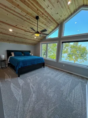 Escape to a lakeside cabin with stunning panoramic views of Ottertail Lake