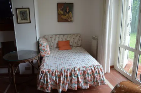 Just outside Rome.  Apartment in a villa, with swimming pool.