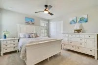 Down the road from the beach! Coastal home w/ full kitchen, 3BR, patio & grill.