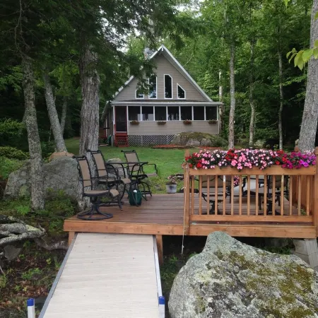 Branch Lake, lakefront cottage in the woods, Ellsworth ME