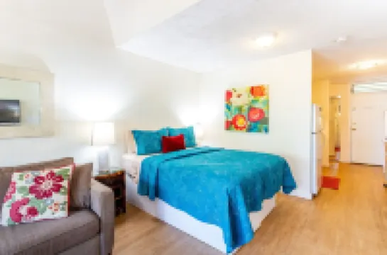 Ocean View Studio Steps to Beach - Pool, Spa & Pickleball - Free parking & Wi-Fi