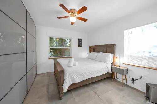 Stylish Kitchen and Lush Backyard Oasis - Modern Tropical Hotels in Miami-Dade County