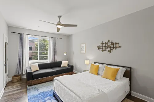 Chic 2BR Apt, Steps from N Main St, Balcony View