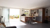 Sea view garden apartment with pool option. Near beach between Nice and Monaco