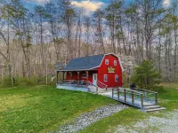 Escape to the Red Barn! Private Retreat on 8 Acres w/Firepit & Stocked Pond!
