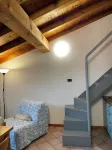 rustic apartment with fireplace