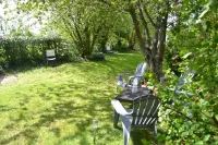 Lin and the host, Norman house with contemporary style.