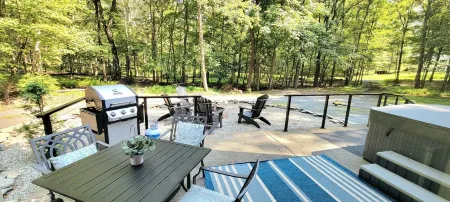 Stylish Magazine-Worthy A-frame w/ Hot tub, Firepit, Game Rm in East Stroudsburg
