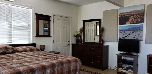 Studio with private back yard, surrounded by desert.