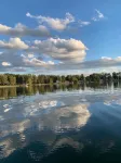 Lakefront home ice fishing snowmobile  trail access with beautiful sunrise view