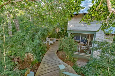 Oasis in cape fear station forest with wildlife views