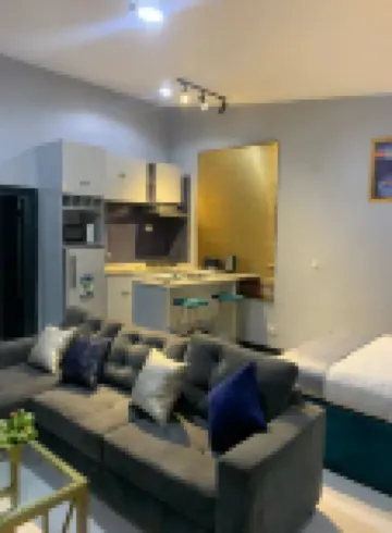 Open plan studio apartment unit