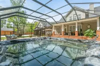 Country Villa pool hot tub game room pond