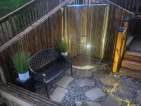 House is located on Lake Huron with a private beach