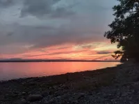 Loon Beach Lake House is on a quiet dead end road with private lake front