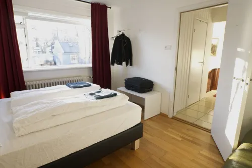 Four double beds down-town main street.