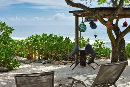 Air-conditioned bungalow by the sea in Moorea