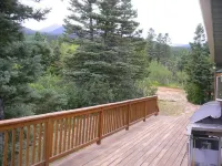 Location!  Nice log home in dark sky community next to several peaks