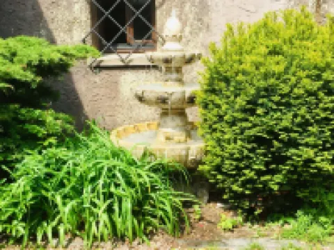 Villa Warzenburg, apartment 2 with panoramic view, balcony and fireplace. Vacation with a dog.