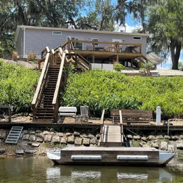 Sportsman's Bluff sits high above a deepwater canal with the river minutes away!