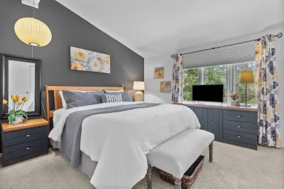 Winter getaway with cozy fireplace in this Elegant Lake Geneva condo