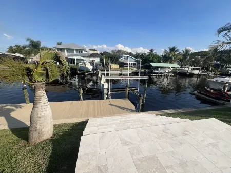 Waterfront house with dock, lift and hot tub