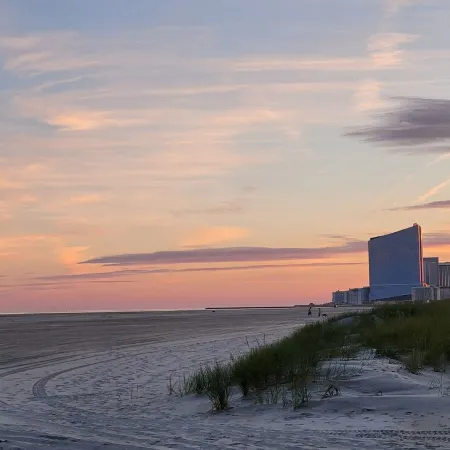 Brigantine Beach during the day and Atlantic City at night, best of both worlds!