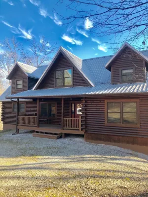 Spectacular Log Home...12 Acres on Private Cove, Lakefront