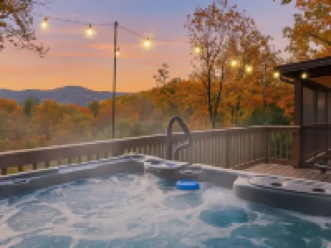 Romantic Modern Cabin w/Mountain Views, Hot Tub, Pet-Friendly & EV Charger Hotels in Cherry Log