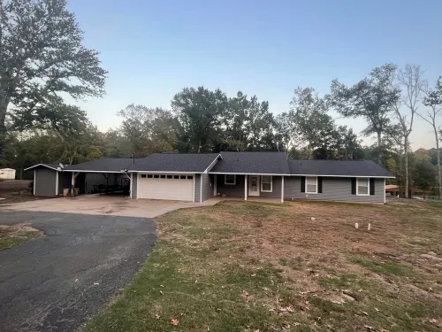 Waterfront house with boathouse, boat launch, outdoor kitchen, fire pit
