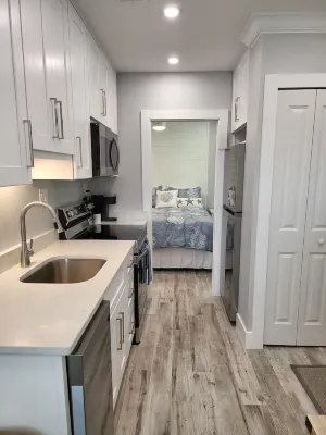 Newly Renovated Cozy1 BR sleeps 4 only 200 yards to the sandy white beach Hotels near Leanis