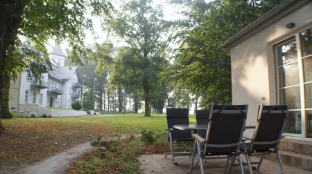 Holiday in the castle park Hohen Niendorf with terrace & view to the Baltic Sea