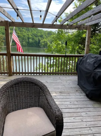 Beautiful Norris Lake Front A-Frame with Private Dock in Speedwell, Tn .