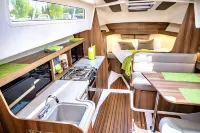 Boating vacation with the yacht Overtime in the Leipziger Neuseenland Hotels in Braunsbedra