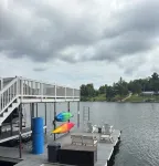 3-bedroom modern mid century cabin! Hot tub, fire pit and lake front