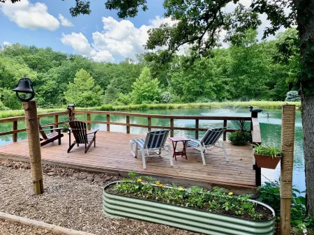 Enjoy Fall Serenity on Our Woodland Retreat with Boat Parking Near Truman Lake