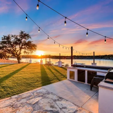 Lake Front Home with Pool, Dock, Views, Sports Court, & Beautiful Sunsets!