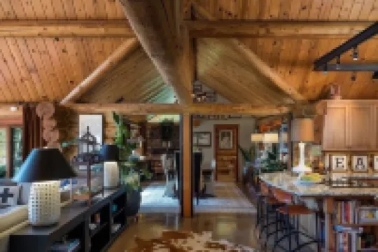 Romantic LOG CABIN on Stilly River w/ Hot tub! Setup for 2 people only