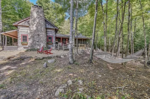 Hand Hewn Log Cabin Newly Renovated, rustic-modern design