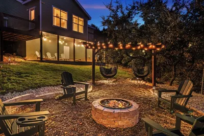 Epic Hill Country Views! Fire Pit, Game Room, 3 Mins to Lake Hotels near Camp Fimfo Texas Hill Country