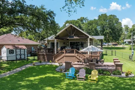 Dock, Fire Pit & Fenced Yard at Lakefront Retreat