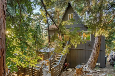 A-Frame Retreat Chic and Modern Forest Views Hammock Outdoor Dining Decks Отели рядом с достопримечательностью «Библиотека Лейк Арроухед Бранч»