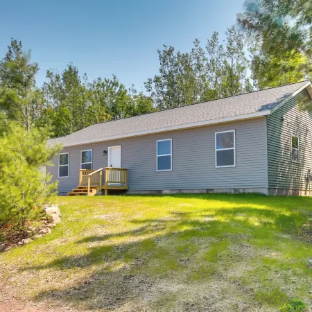 Wooded Hancock Home Near Ski and Snowmobile Trails!