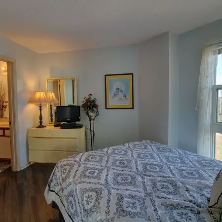 Beautiful condo with personal balcony in our oceanfront complex .